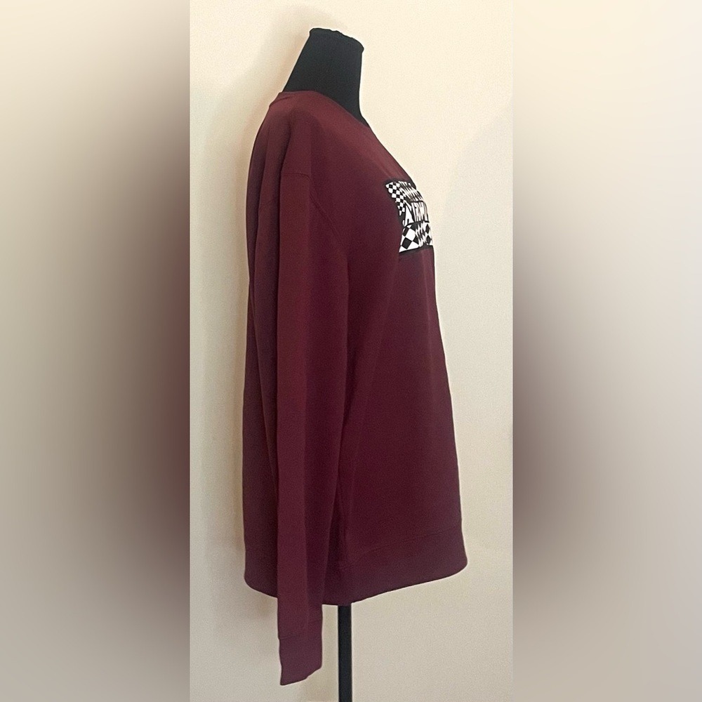 Airwalk Mens Burgundy Checkered Logo Graphic Crewneck Sweatshirt XL Pullover - Picture 3 of 6